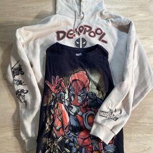 Set Marvel Deadpool & Wolverine Hoodie Sweatshirt / Black T-shirt XL BoxLunch